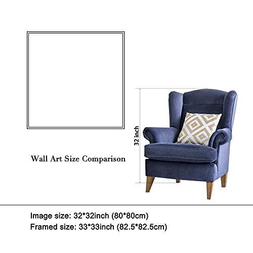 Wieco Art Framed Art The Kiss by Gustav Klimt Famous Oil Paintings Reproductions Modern Giclee Canvas Prints Canvas Wall Art with Golden Picture Frames for Wall Decor Home Decorations KISS-80x80-GF - Image 4