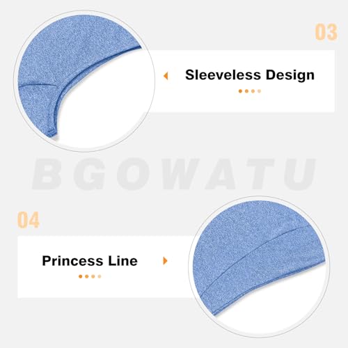Image of BGOWATU Women's Golf Shirts Sleeveless Polo Shirts Collared 3 Buttons Tennis Tank Tops UV Protection Quick Dry