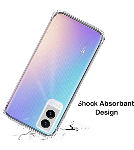 Image of Soft Flexible Silicone Back Cover Vivo V21e 5G, Transparent Case + Screen Guard