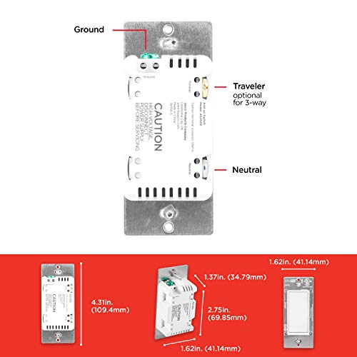 Ultrapro Add-On Switch Quickfit And Simplewire, In-Wall White Rocker Paddle Only, Z-Wave Zigbee Wireless Smart Lighting Controls, Not A Standalone Switch, 2 Pack, 54905 #TOP6