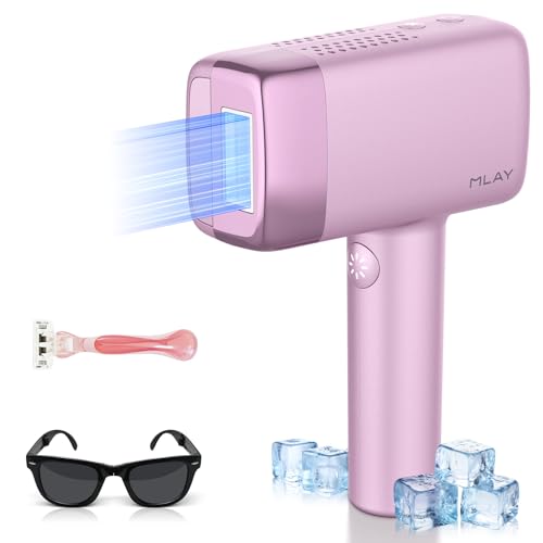 IPL Depiladora de Luz Pulsada con 0,5 Seg/Flash Salida de Luz Rápida, Función de hielo Depilación Láser Indolora, Flash Automático, Depiladora Laser para Piernas, Bikini, Axilas y Cara en Casa