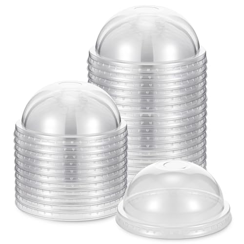 Acellegic Clear Plastic Cup Dome Lids, Classic, 95 mm, 50 Pcs