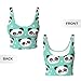 Women Girls Summer U-Shaped Back Sports Bras Elastic for Kawaii Panda Face Polka Dot Teal Mint Green Athletic Tops with Pads Quick Dry Sportswear for Workout Training
