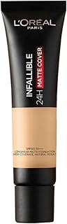 L'Oreal Paris Liquid Foundation, Waterproof, Sweatproof And Heatproof, Oil-Control, Infallible 24H Matte Cover, 110 Rose V...