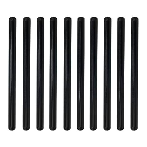 1/2 Inch Mallealbe Cast Iron Pipe, Pre Cut, Industrial Steel Black Fits Standard One Half Inch Black Threaded Pipes Nipples and Fittings, Build Vintage DIY Furniture, 10 Pack (14 Inch Length) Cover