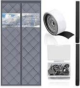 Magnet Wärmeschutzvorhang mit Sichtbares Fenster, Thermo Türvorhang Kälteschutz 90 x 200 cm, Isol...