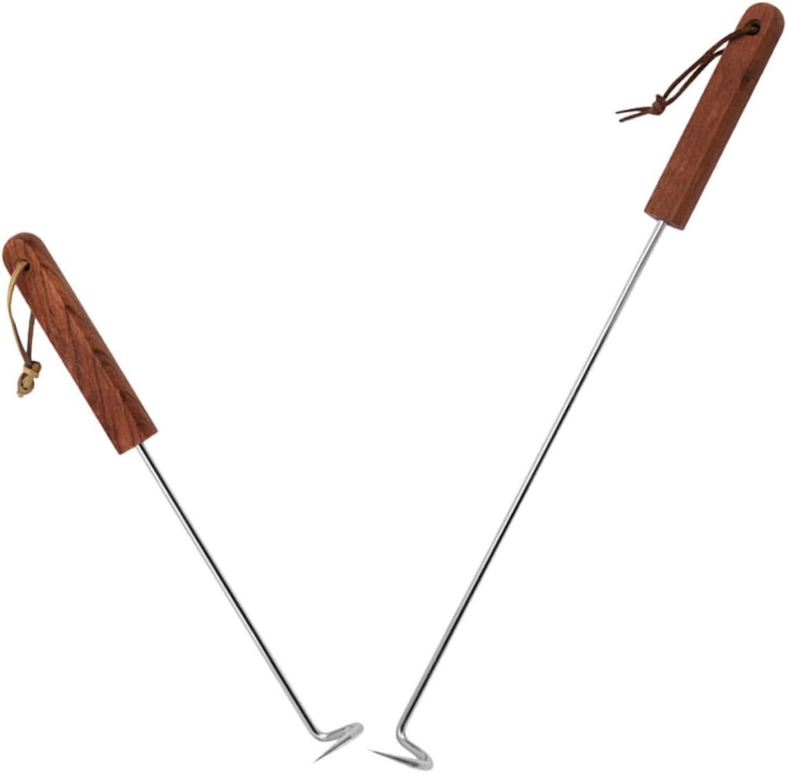 balacoo 8pcs Camping BBQ Meat Hook Food Flipper Stainless Steel Handle Easy to Use Lightweight