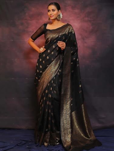 Image of Avantika Fashion Women's Kanjivaram Soft Silk Banarasi Sarees With Blouse Piece