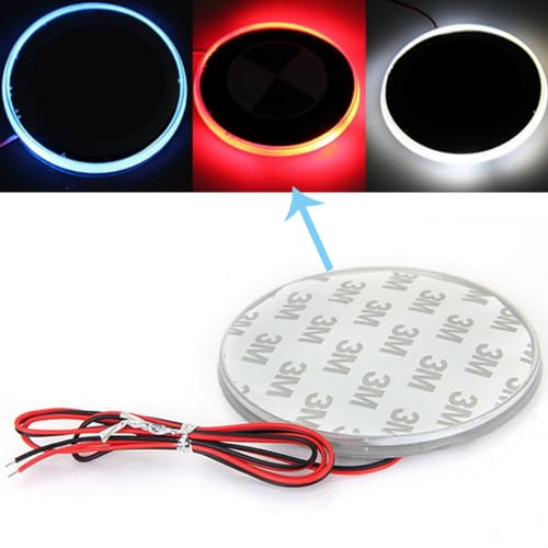 Image of Red LED Car Background Grille Logo Badge Emblem Light lamp,82mm Waterproof Background Tail Badge Emblem Logo LED Light Lamp Sticker Auto Emblems Compatible for B /MW 3 5 7 Series X3