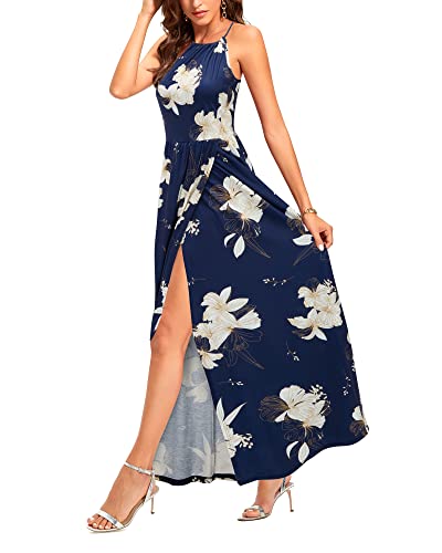 Image of KILIG Women's Summer Floral Beach Flowy Split Maxi Long Dresses