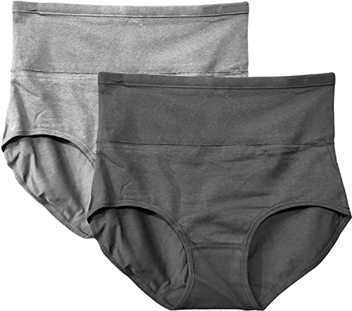 Image of Women's Combed Cotton High Waist Tummy Control Panty-Pack of 2
