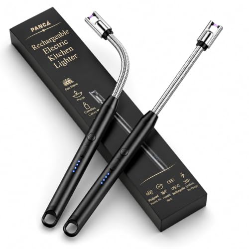 Image of PANCA Electric Rechargeable Plasma Gas Lighter for Kitchen & BBQ | USB Type-C Windproof Arc Lighter with 360 Flexible Neck | for Gas Stove, Candles, Diya & Pooja Use (Multi)