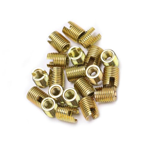 20Pcs 302 Carbon Steel Self-Tapping Thread Insert Screw Bushing Repairing Kit Thread Repair Insert(M2*0.4 Outer M4.5 * 0.5)