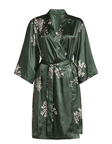 Preisvergleich Produktbild ESSENZA Kimono Sarai Lauren Blumen Polyester Satin Grün, M