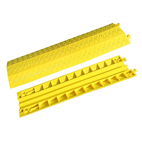 Protector de cable de suelo duradero, rampa de cable resistente para un uso seguro en interiores y exteriores, oculta y protege mangueras y cables de daños