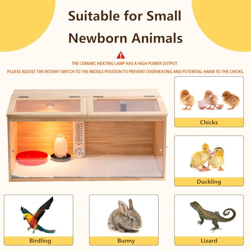 Caixa de chocadeira com termostato, caixa de chocadeira inteligente para pintinhos aquece até 30 pin