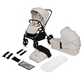 LIONELO MIKA PLUS 2 in 1 Passeggino Duo per Bambini 0-48 mesi fino a 2 kg Navicella fino a 9 kg, Schienale e Poggiapiedi Regolabili, Amortizzazione, AiryDots, Ruote Girevoli PU 360° Cappottina XXL