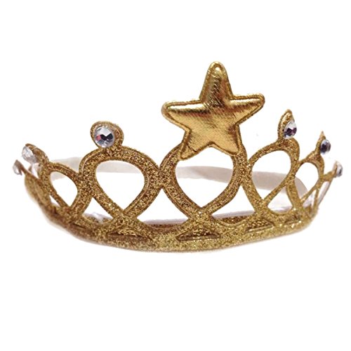 HAPPY CHERRY 1 Pc Girl Baby Hair Accessories Princess Tiaras Crowns Headband - Gold - Newborn-2 Years