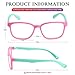 Kids Blue Light Blocking Glasses Silicone Flexible Square Eyeglasses Frame with Glasses Rope, for Children Age 3-12 (Pink/Blue)