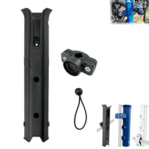 Support de canne à pêche stable anti-basculement pour vélo, support de canne à pêche réglable avec pince de montage universelle, support renforcé pour...