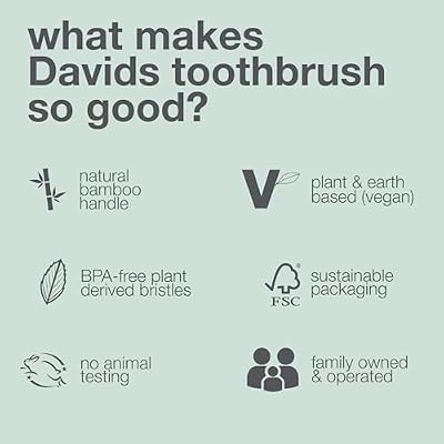 Davids Premium Bamboo Soft Bristle Toothbrush - 3 Pack | BPA Free, Eco-Friendly, Sustainable High Performance Bristles to Improve Oral Health Naturally | 100% Natural Bamboo Handle | Made in Germany