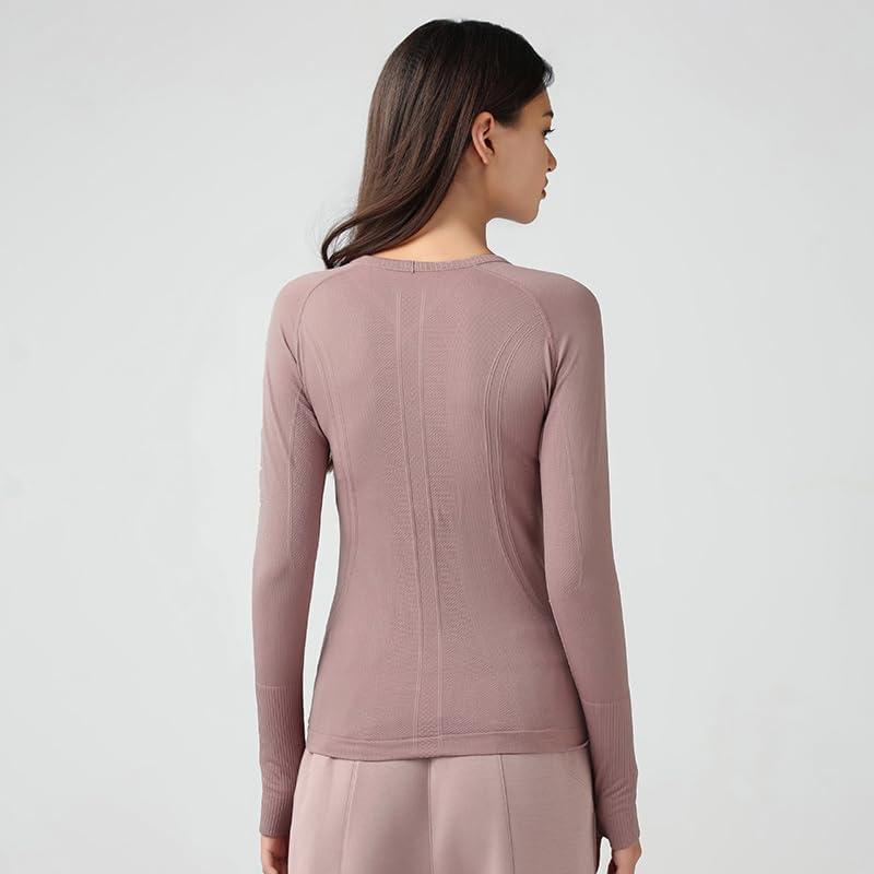 LUYAA Women's Workout Tops Long Sleeve Shirts Yoga Sports Breathable Gym Athletic Top Slim Fit - Image 5