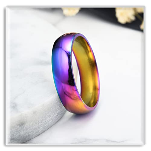 Xusamss Fashion Simple Colorful Stainless Steel Band Ring4