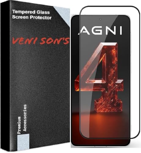 Image of VENI SON'S Scratch And Tear Resistant, Crystal Clear Edge to Edge Tempered Glass Screen Protector Guard Compatible With Lava Agni 4