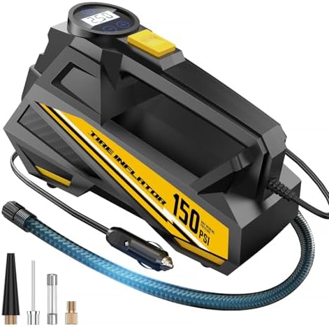 FLYKID Tire Inflator Portable Air Compressor- 12V DC Air Pump for...