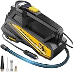 Tire Inflator Portable Air Compressor - DC 12V Air Pump for Car Tires with 150PSI LCD Digital Gauge & Emergency LED Light,Auto Tire Pump for Cars,Motorcycles,Bikes,Balls (Large)