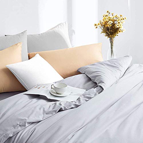 FLXXIE Microfiber Pillow Cases Queen Size Set of 2, Soft Pillowcases with Envelope Closure, Wrinkle Resistant Pillow Covers, 20x30, Light Grey