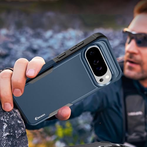 Image of KARWAN Shockproof Back Case Cover Compatible with Google 9 /10 Pro, Heavy Duty Case with 360 Degree Camera Protection, Dual Layer Rugged Bumper Protection Cover with Matte Finish (Blue)