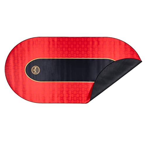 Triton Portable Poker Table Mat 10 Player - Multi-Spandex Fabric Rubber Portable Poker Game Mat with Zippered Oxford Fabric Carry Bag - 77.75" L x 35.5" W