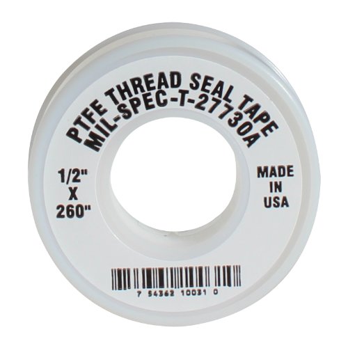 ProTapes Pro PTFE Thread Sealant Specialty Tape, 3.5 mil Thick, 260" Length x 1/2" Width, White (Pack of 1)