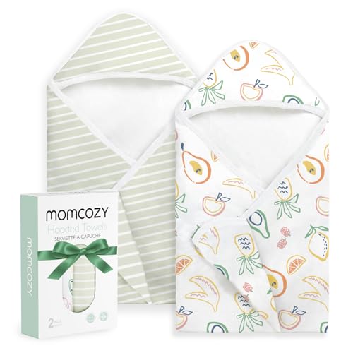 Image of Momcozy Baby Towel with Hooded - Ultra Soft & Absorbent Large Bath Towel Set for Comfort & Gentle on Baby's Skin - Shower Gift & Bath Essential & Baby Registry Search for Newborn,Infant,Toddler,Kids