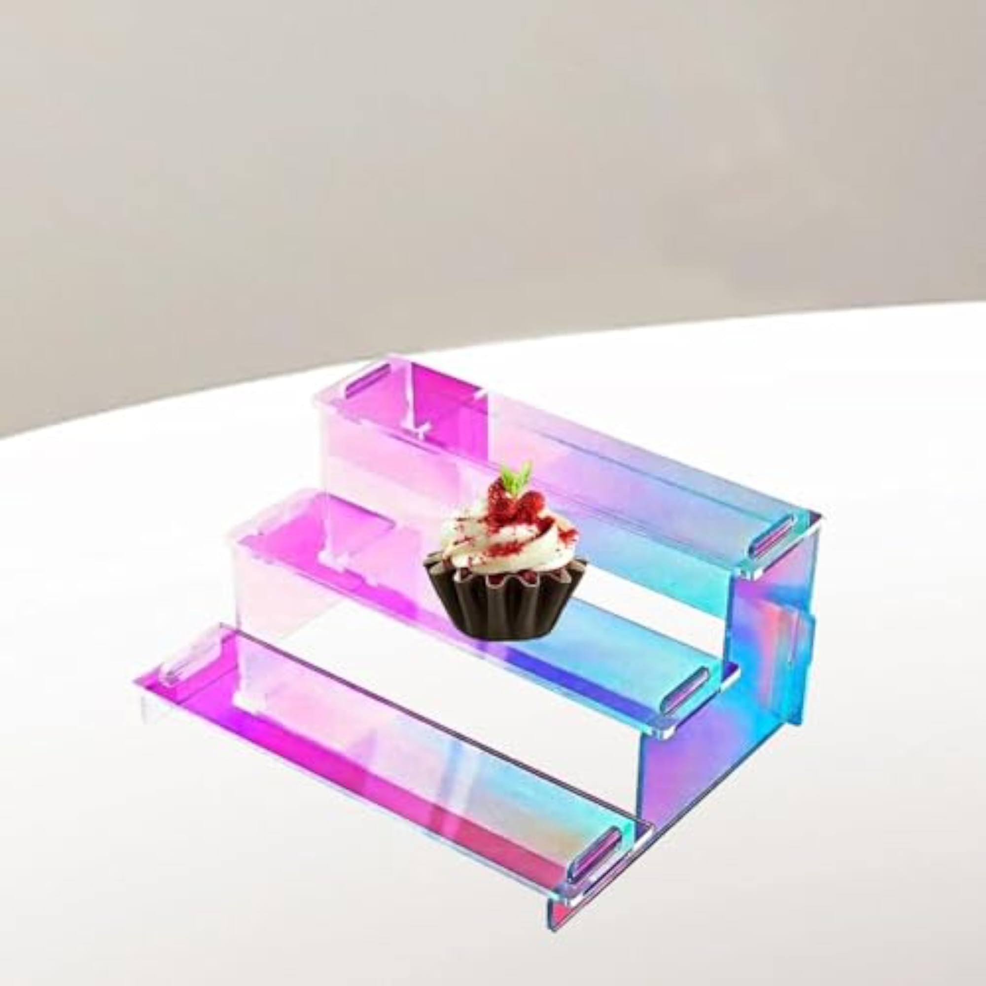 Acrylic Riser Display Stand Tiered Tabletop Decorative Cupcake Holder