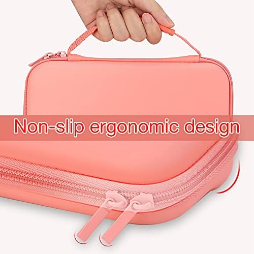 HEYSTOP Case Compatible with Nintendo Switch Lite, Protective Case Carry Case for Nintendo Switch Lite Console and Accessories,Switch Lite Travel Case with TPU Protective Case and Thumb Cap,Pink