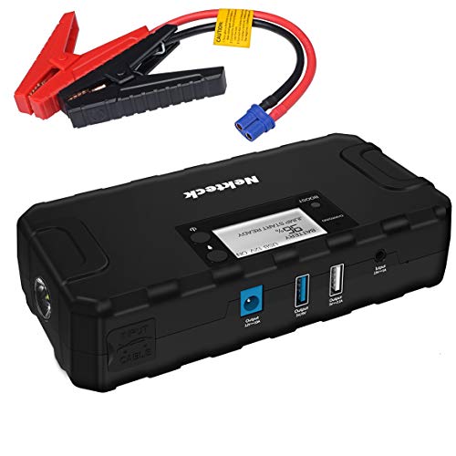 Nekteck Multifunctional Car Jump Starter Portable External Battery Charger 600A Peak With 16800mAh High Capacity - Emergency Auto Heavy Duty Jumper For Sedan Truck,Van,SUV, Laptop and More