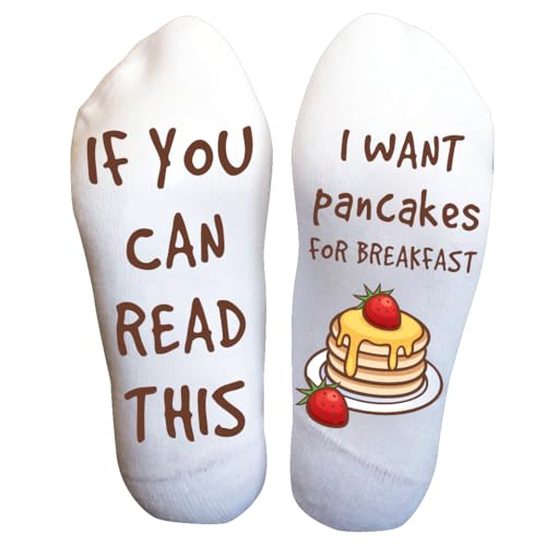 Funky Fun Socks Pancakes – Funny Breakfast Unisex Food Lover Gift | If You Can Read This Waffles Socks