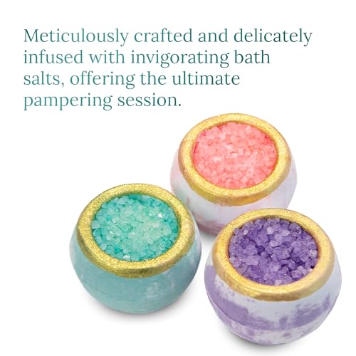 Crystal Bath Bombs (6 Pack) Luxurious Aromatherapy Bath Bombs Enriched with Nourishing Bath Salts for Silky Smooth Skin & Pleasantly Scented for an Immersive Zen-Like Experience - Image 4