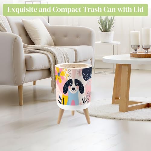Caneca de basura pequeña con tapa colorida de 7 litros miniatura 2