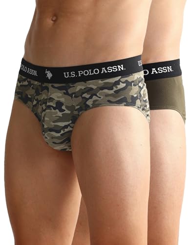 Image of U.S. Polo ASSN. Mens OEB09 Elasticized Waist Underwear Briefs - Pack of 2