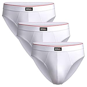 DANISH ENDURANCE Slip Homme en Coton Stretch Doux et Confortable, Lot de 1, 3 ou 6, sans Étiquette, sous-Vêtement Classique, Noir, Gris, Blanc