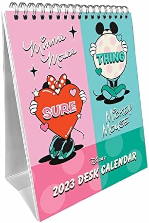 Disney Mickey Mouse & Minnie Mouse Calendar 2023 - Month to a View Desk Calendar 15cm x 19cm - Official Merchandise