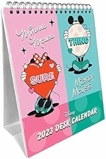 Disney Mickey Mouse & Minnie Mouse Calendar 2023 - Month to a View Desk Calendar 15cm x 19cm - Official Merchandise