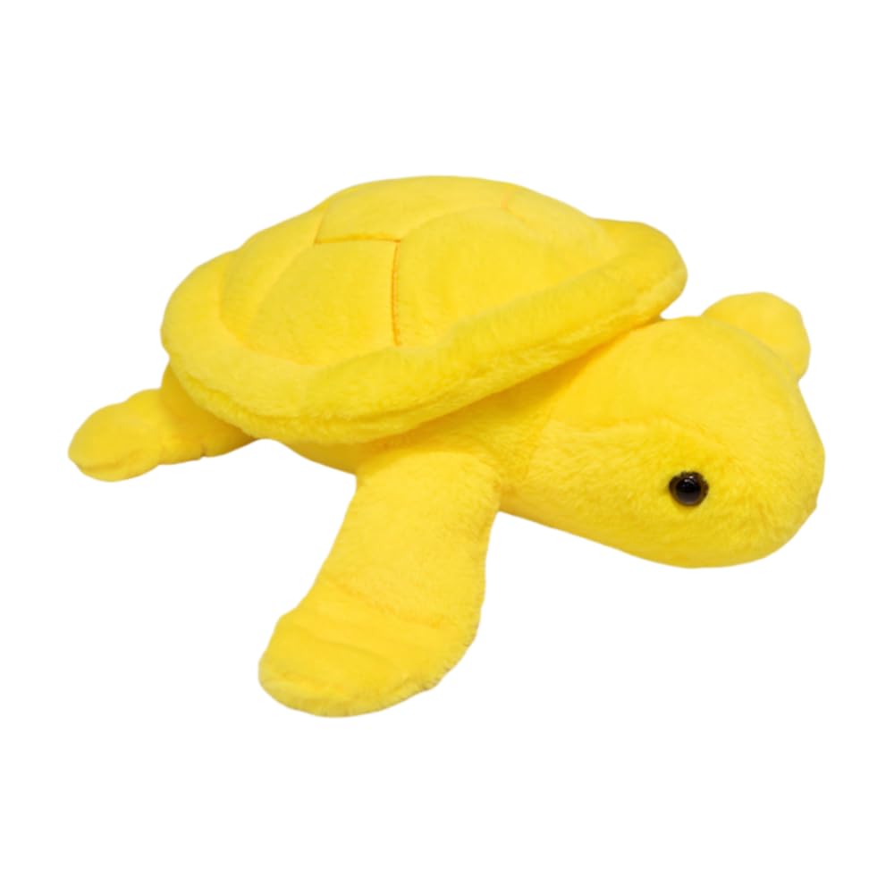 23cm Weighted Turtle Plush Toy - Soft Stuffed Animal Pillow, Yellow