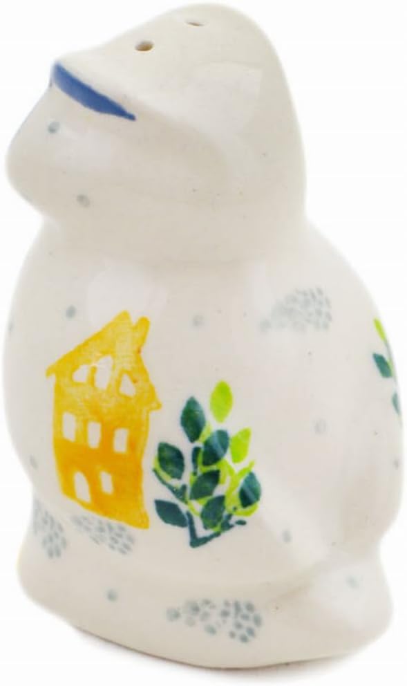 Polmedia Polish Pottery Pepper Shaker UNIKAT - Sweet Little Village Pattern Handmade in Boleslawiec Poland by Ceramika Artystyczna + Certificate of Authenticity