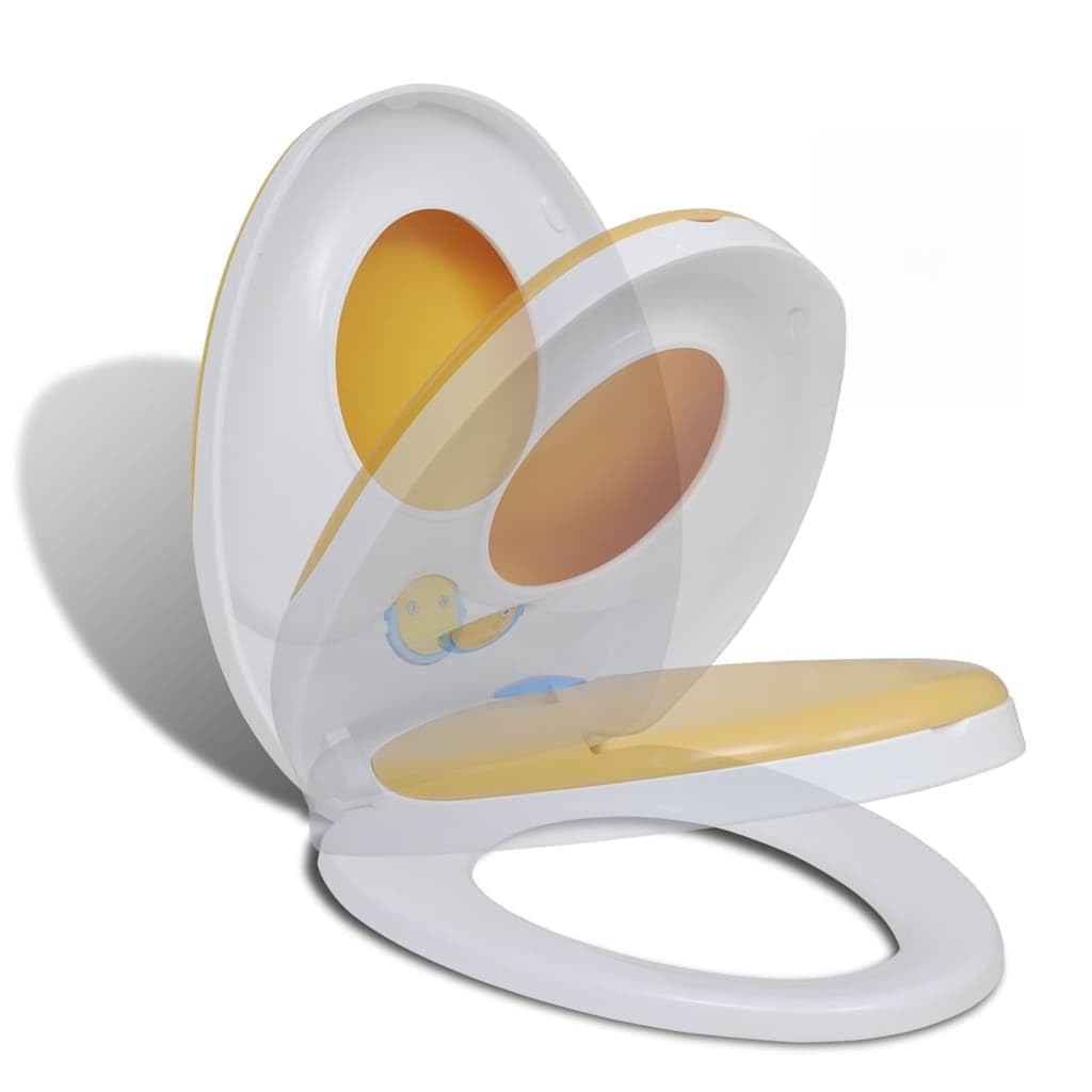 Sedile WC con abbassamento automatico, coperchio WC in plastica di polipropilene, rimovibile, con sedile per vasino, adatto a tutti i WC comuni, facile da montare