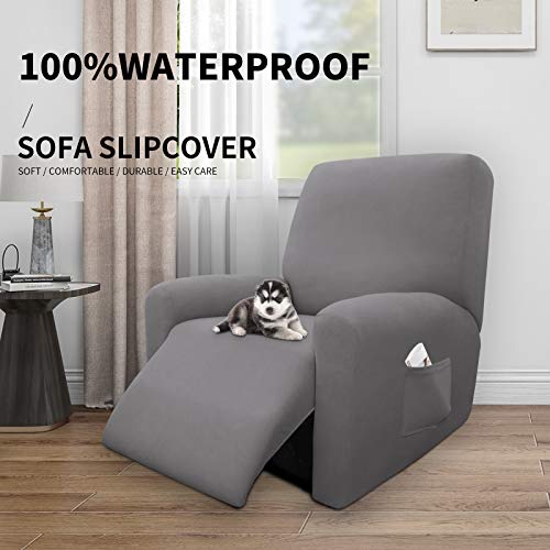 Image of Easy-Going 4 Pieces Waterproof Recliner Chair Slipcover Washable