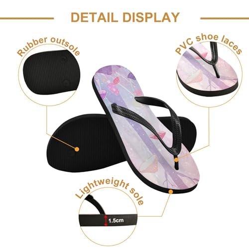 Burbuja Magic Forest Mushrooms Flip Flops for Women Men, Soft Thong Sandals Rubber Slippers for Pool Beach Essentials3